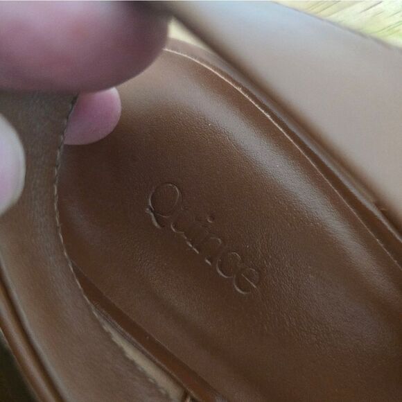 Quince Italian Leather Bold Buckle Slingback Flat Size 8 - Picture 7 of 12